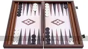 Manopoulos Compact Oak and Walnut 15-inch Backgammon Set (2 Players, Age 12+)
