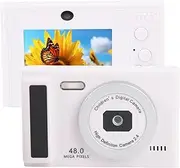 1080P Digital Camera for Photography, 48MP Vlogging Camera with 2.4" Screen, Multi Zoom Autofocus Mirrorless Cameras for Beginner (White)