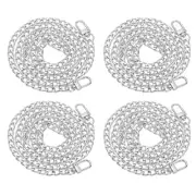 47.2" Flat Purse Chain 4 Pack Silver Purse Strap Handbag Chains Straps