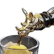 zolyet Pourer Aerator Metal Animal Pourer Bottle Stopper with Silicone Rubber Gold