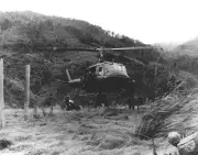Huey Helicopter dropping off 12th Cavalry Troops 8"x 10" Vietnam War Photo 218
