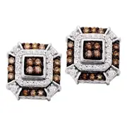 1/2CT-Diamond NATURAL BROWN EARRING