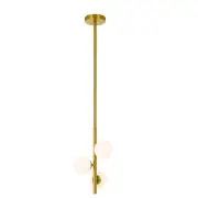 Moran 3 Light Pendant, Antique Gold, Opal Matte