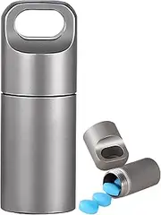Small Keychain Pill Holder,304 Stainless Steel Portable Pill Case Organizer for Travel,Waterproof Pocket Pill Container Medicine Box for Purse Men (Mini Pill Case)