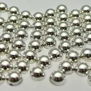 Metallic Silver Flatback Round Half Pearl 3mm~12mm Scrapbook Nail Art Craft