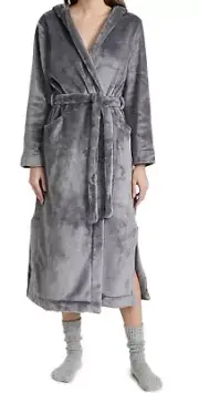 Skin Worldwide Wilhelmina Hooded Robe in Quarry Grey Women’s 0, XS Plush Comfy