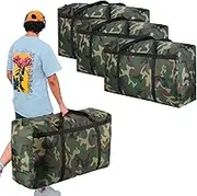 3 Packs Camouflage 100L Extra Large Moving Bags, Heavy Duty Storage Bags, 600D Oxford Cloth Wrap Around Handles Double Zipper, Waterproof Reusable Convenient (100L - 3 Packs)