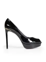 Black Patent Leather Platform Heels
