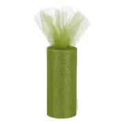 6" 25 Yards Glitter Tulle Ribbon Rolls Netting Fabric Army Green