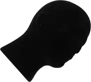 Baluue Flocked Foam Mannequin Head Hat Stand Hat Hanger Wigs Body Hat with Hair Human Foam Wig Mannequin Head Model Display Accessories Headband Kit Hats Hat Rack Polyethylene (pe) Black