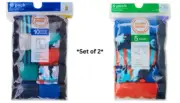 Wonder Nation Boys 5 Pk Briefs/10 Soft Cotton Boxer Briefs Size L (10-12) SET