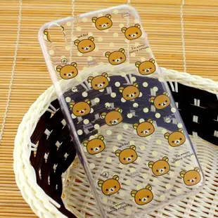 Rilakkuma 拉拉熊/懶懶熊 HTC Desire 816 彩繪透明保護軟套-繽紛大頭熊