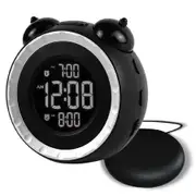 Dual Loud Bed Shaker Alarm Clock - 0-100% Dimming, Vibrating Alarm Clock for Heavy Sleepers or Hearing Impaired,USB Charging Port