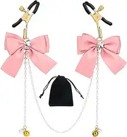 Bow Nipple Clips Pendant Nipple Clamps Pressure Nipple Clip Body Clamps Non-piercing Sexy Nipple Chain Nipple Sexy Accessories