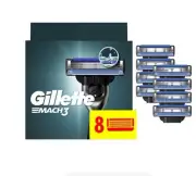 New Gillette Mach3 Razor Blade Refill 8 Cartridges Pack, Fits All Mach3 Handles