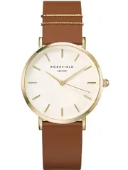 Rosefield WWCG-W86 Silver Dial Brown Leather Womens Watch