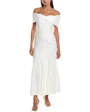 Nicholas Ariana Linen-Blend Midi Dres