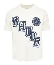 logo-print cotton T-shirt S,XL,L retro white