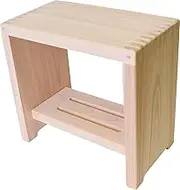 Kiso Kogei Bath Chair, Made in Japan, Wooden Hinoki (Large) Width 12.6 x Depth 7.1 x Height 11.8 inches (32 x 18 x 30 cm), Beige