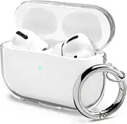 Aircawin Airpods Pro case Clear Case for Airpods Pro 2019 AirPods Pro Charging Case Cover,Full Protective Clear Case Soft TPU Transparent Shockproof Drop Protection Case with Carabiner-Clear