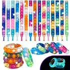 60Pcs Push Pop Bracelet Fidget Toy Stress Relief Sensory Pack, Glow in the Dark