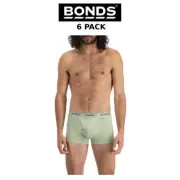 Mens Bonds Guyfront Trunk 6 PACK Cotton Stretch Seamfree Remixed Sage Sport MZVJ