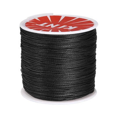 0.55mm Leather Sewing Waxed Thread, 116 Yards / 106m, Polyester Cord, Black