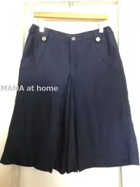 在飛比找Yahoo!奇摩拍賣優惠-I-599/USED＜日本Valman　深藍色摺裙風褲裙＞S