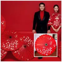 在飛比找樂天市場購物網優惠-新款影樓攝影道具紅色梅花古裝油紙傘中國風拍照道具傘