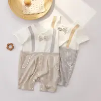 在飛比找蝦皮購物優惠-寶寶衣服夏季薄款男寶寶哈衣連身衣嬰兒衣服夏裝短爬服新生兒衣服