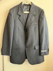New Wool Suit Jacket His First Hickey Freeman Blazer Size 8 Reg Gray Pin Stripe