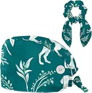 [YTYVAGT] Scrub Caps Women,Scrub Hats Suitable for Women,Butterfly Floral Dog