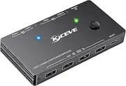 Type C KVM Switch 2 in 1 USB-C HD KVM Switch with Output 4K60H HD KVM Switch KC-KVM201TC [Type C+] Input/KC-KVM201TCC [Type C+Type C] Black Type C+ Hdmi