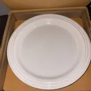 Set 4 LE CREUSET 10.5” Vancouver Dinner Plates White 27cm NEW