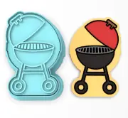 Grill Cookie Cutter & Stamp | BBQ Summer Firepit Cookout Grill Master Cooking