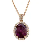 Le Vian 14K Strawberry Gold 2.67 ct. tw. Diamond & Rhodolite Pendant Necklace