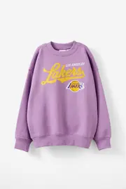 [Cotton On Kids] Cotton On Kids - NBA LA Lakers Oversized Crew - Lcn nba grape soda/lakers team 4 LCN NBA GRAPE SODA/LAKERS TEAM