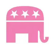 Pink GOP Republican Elephant Sticker