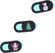 TEHAUX 3Pcs Christmas Theme Laptop Cover Slide Peeping Webcam Cover for Laptops Tablets Adorable Pattern Design Thickness