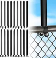 18 Pack Chain Link Fence Extension, 25.2'' Fence Extension Height, Galvanized Post Extender for Dogs and Privacy (1-3/8'', Black)