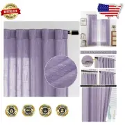 Versatile Back Tab 90-Inch Long Curtains - Soft Purple Drapes for Elegant Spaces
