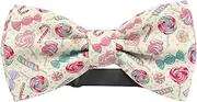 [KAWAMOUSE] Adjustable Pre-tied bow tie for toddler Boys (Yummy Colorful Sweet Lollipop Candy Pattern) Elegant Cute Bowties for Dogs Cats Pets, Pattern as Shown