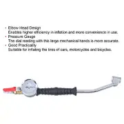 Tire Inflator With Pressure Gauge Head Nozzle Accessory For Repair
