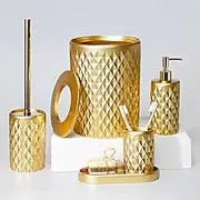 Glowing 5 Pieces Bathroom Set in Gold