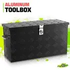 Waterproof Black Aluminum Pickup Truck Bed Tool Box w/ Fixed Side Handle + Keys