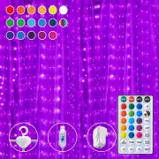 16 Colors Changing Curtain Lights - 250 LED 9.8 X 8.8 FT Fairy String Lights, 7
