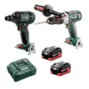 Metabo 18V Hammer Drill 120NM + 1/4" Impact Driver 200NM 5.5Ah Kit