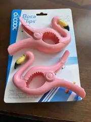 O2COOL Flamingo Boca Clips Beach Towel Holders Set of 2 Pool Cruise Boat NEW