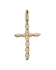 Jennifer Zeuner Twisted Cross Pendant in 18K Gold Plated Sterling Silver