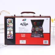 Wooden Art Box Set, 123Pcs, for Colouring Painting Drawing Activity,Kids Gifts